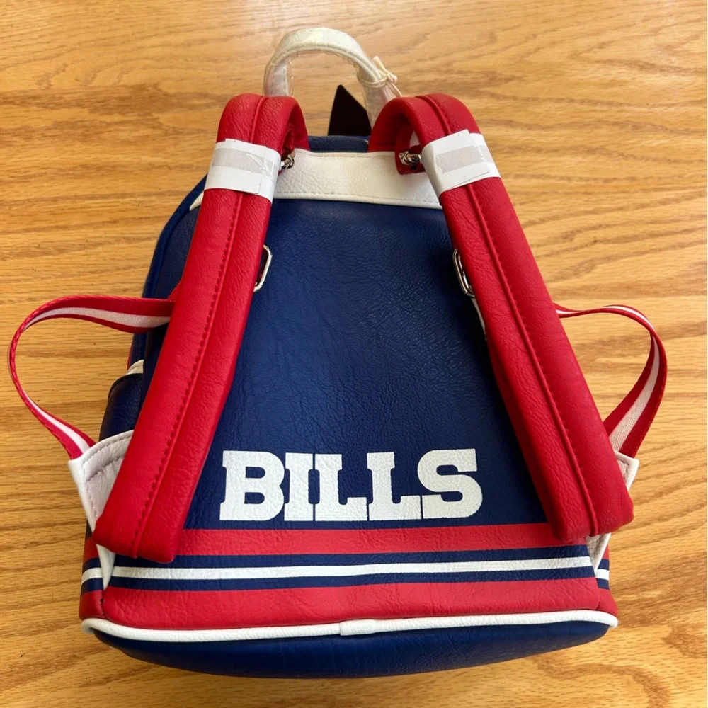 Loungefly Buffalo Bills Blue Red White Mini Backpack - Picture 3 of 6
